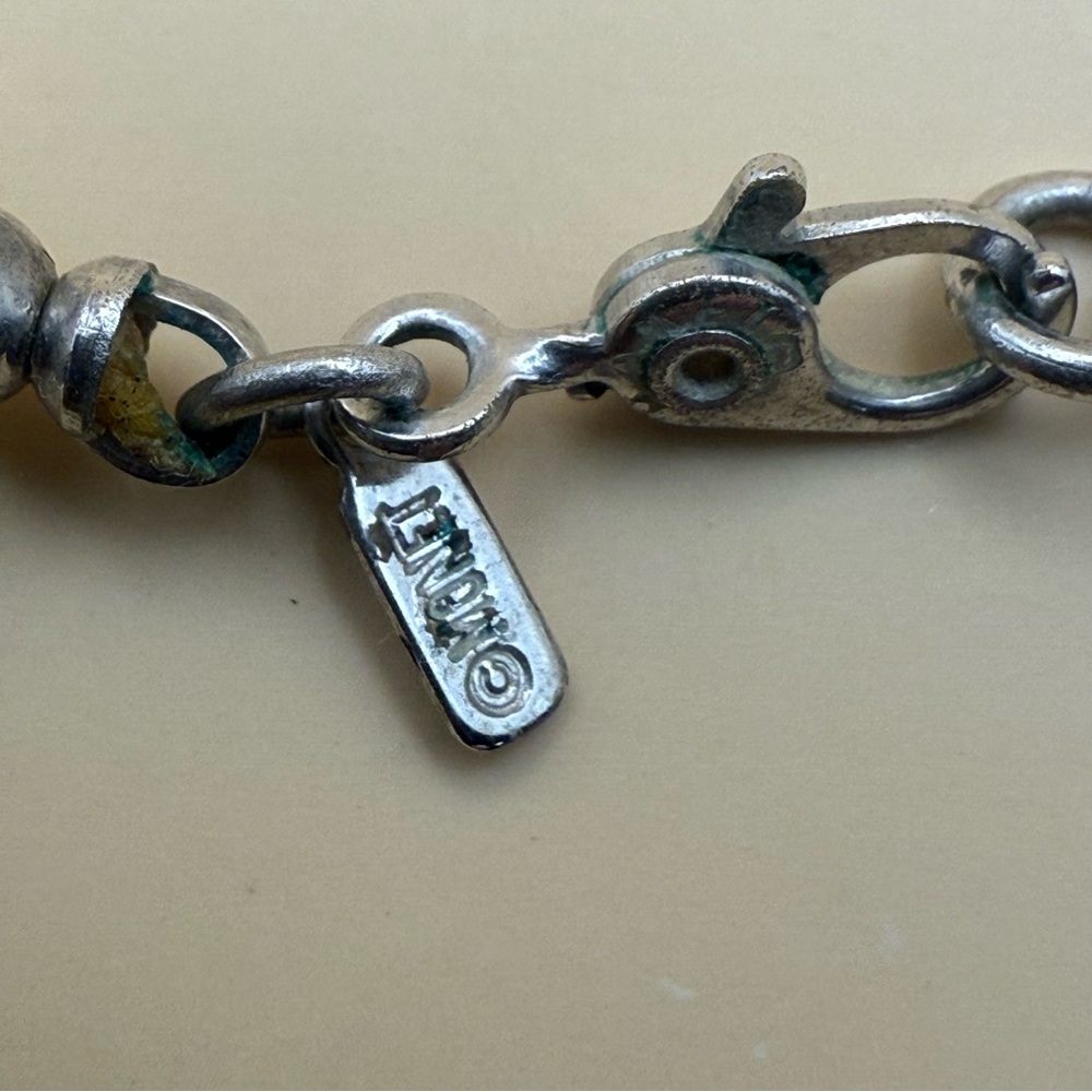 Vintage Monet Necklace 28” White Moonglow Beads Silver Tone Signed Clasp & Tag - Picture 9 of 10